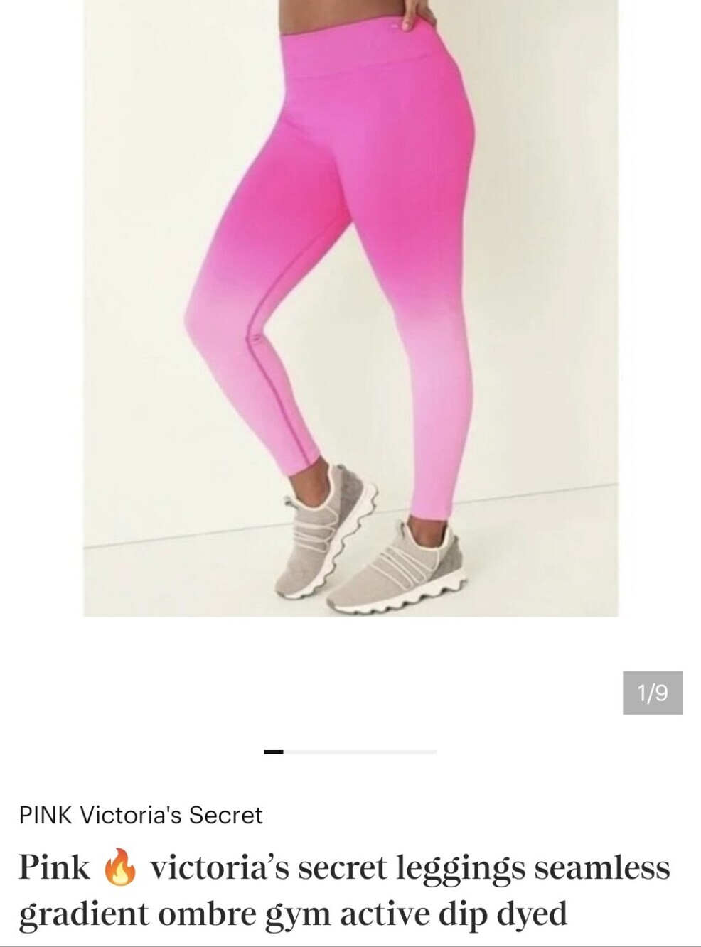 Pink,Hot Pink Ombre Seamless Leggings,Size S